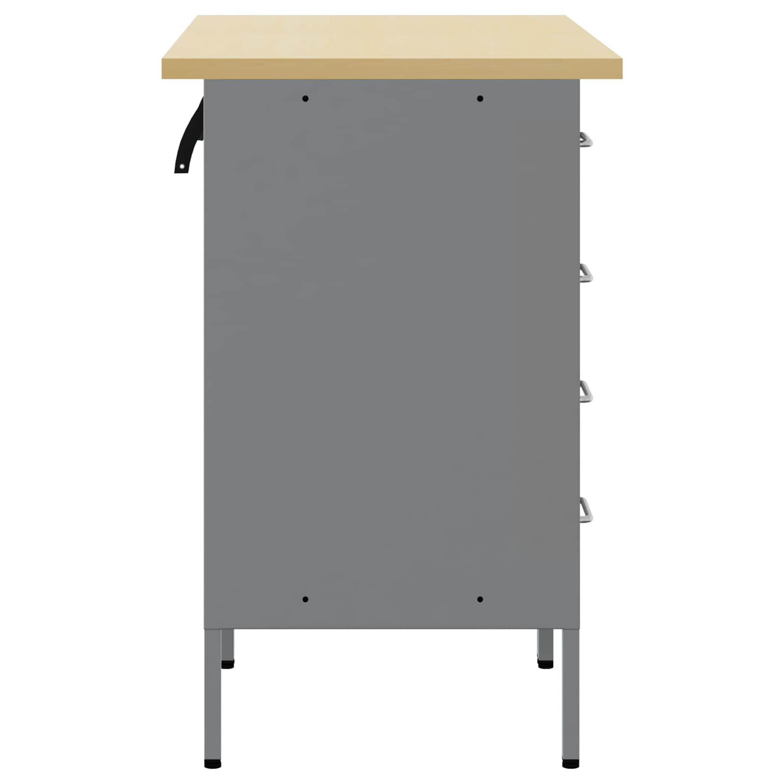 Mobile da lavoro 2 pcs Nero e Grigio 100 x 55 x 85 cm | homemem39