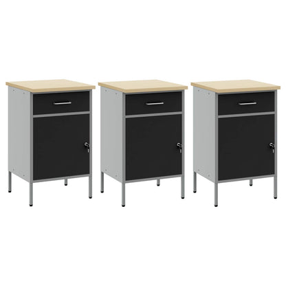 Mobile da lavoro 3 pcs Nero e Grigio 150 x 55 x 85 cm | homemem39