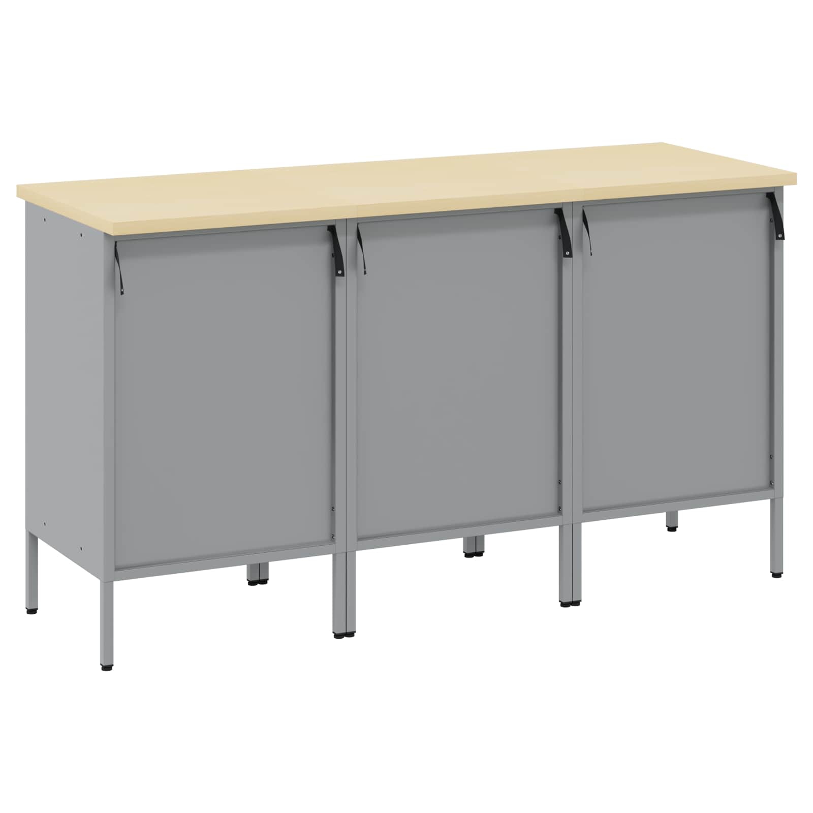 Mobile da lavoro 3 pcs Nero e Grigio 150 x 55 x 85 cm | homemem39