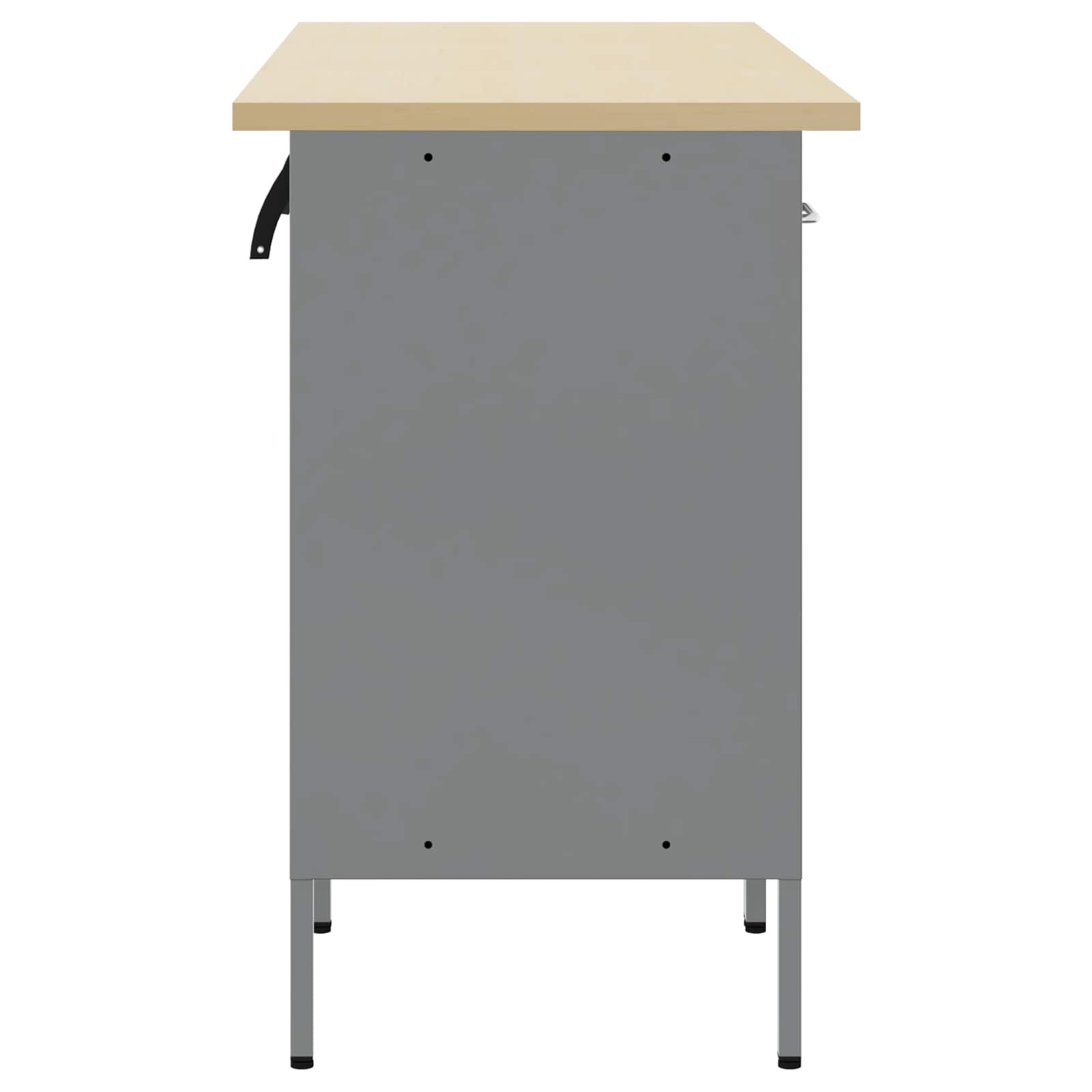 Mobile da lavoro 3 pcs Nero e Grigio 150 x 55 x 85 cm | homemem39
