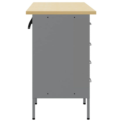 Mobile da lavoro 3 pcs Nero e Grigio 150 x 55 x 85 cm | homemem39