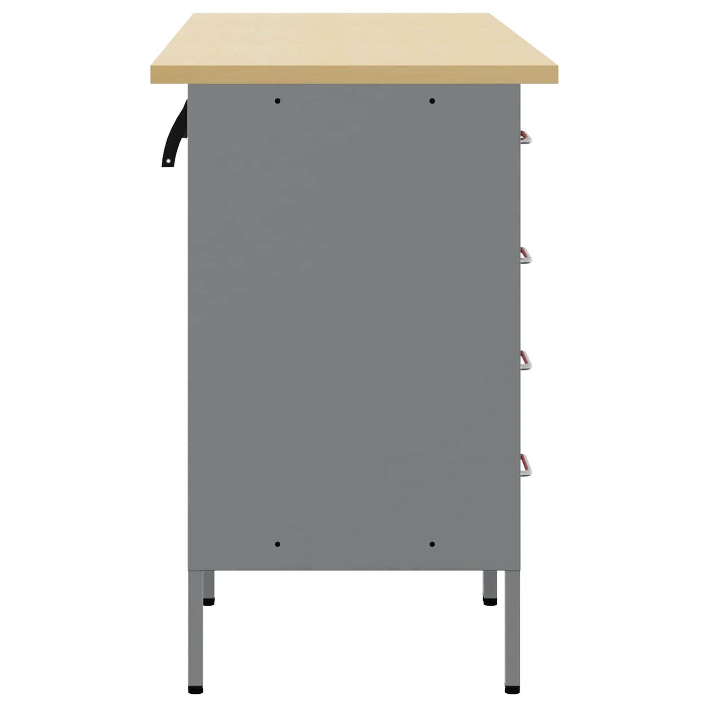 Mobile da lavoro 3 pcs Rosso e Grigio 150 x 55 x 85 cm | homemem39