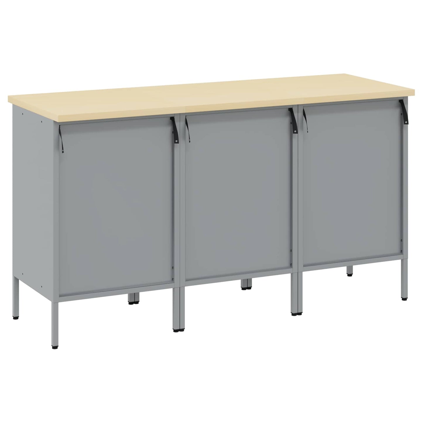 Mobile da lavoro 3 pcs Nero e Grigio 150 x 55 x 85 cm | homemem39