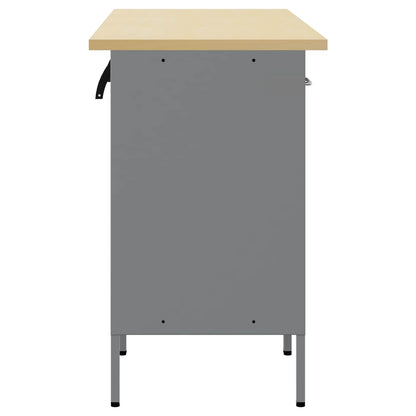 Mobile da lavoro 3 pcs Nero e Grigio 150 x 55 x 85 cm | homemem39