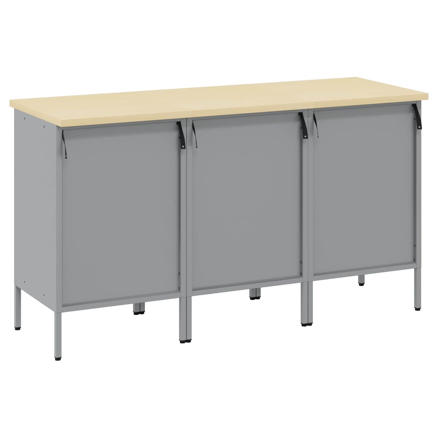 Mobile da lavoro 3 pcs Nero e Grigio 150 x 55 x 85 cm | homemem39