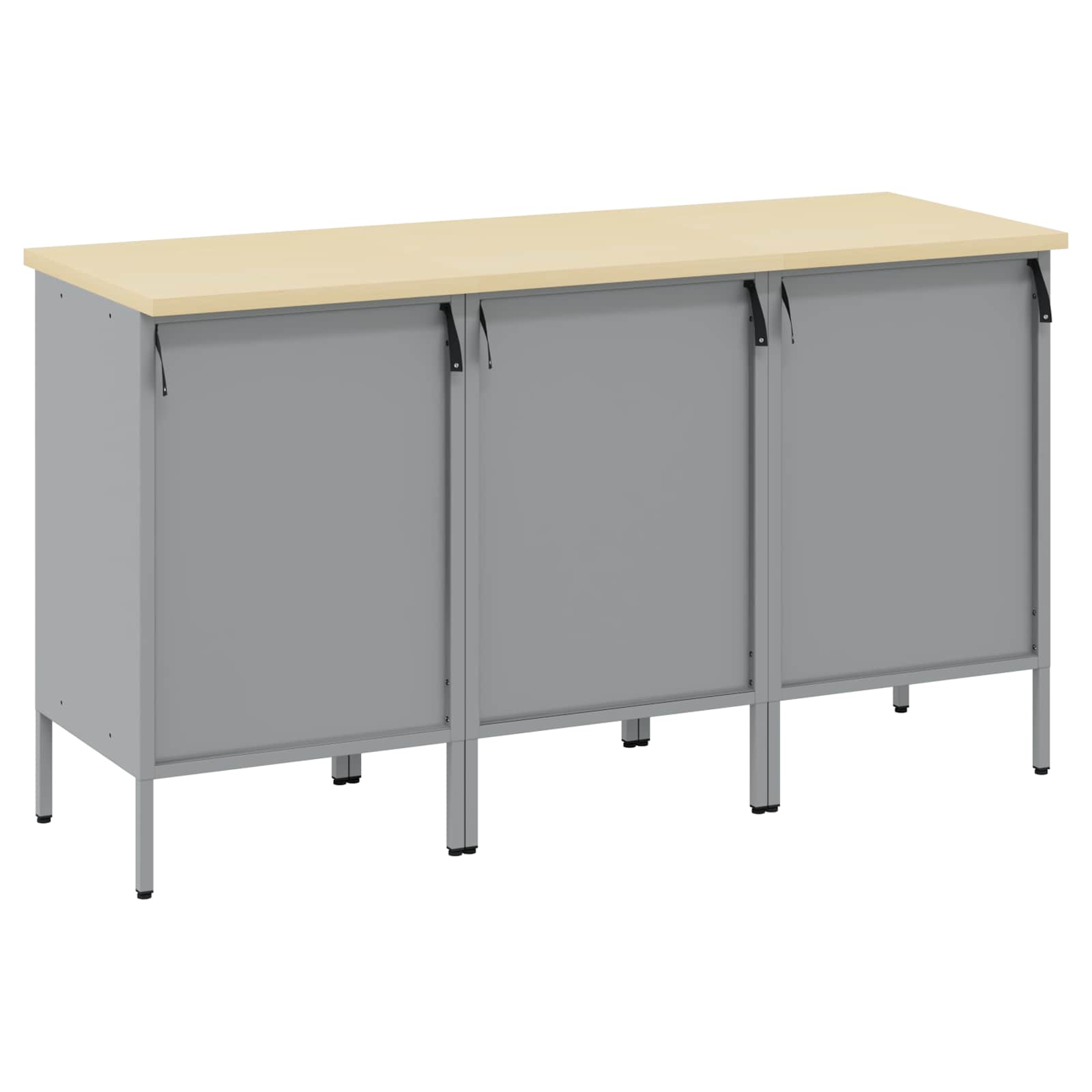 Mobile da lavoro 3 pcs Nero e Grigio 150 x 55 x 85 cm | homemem39