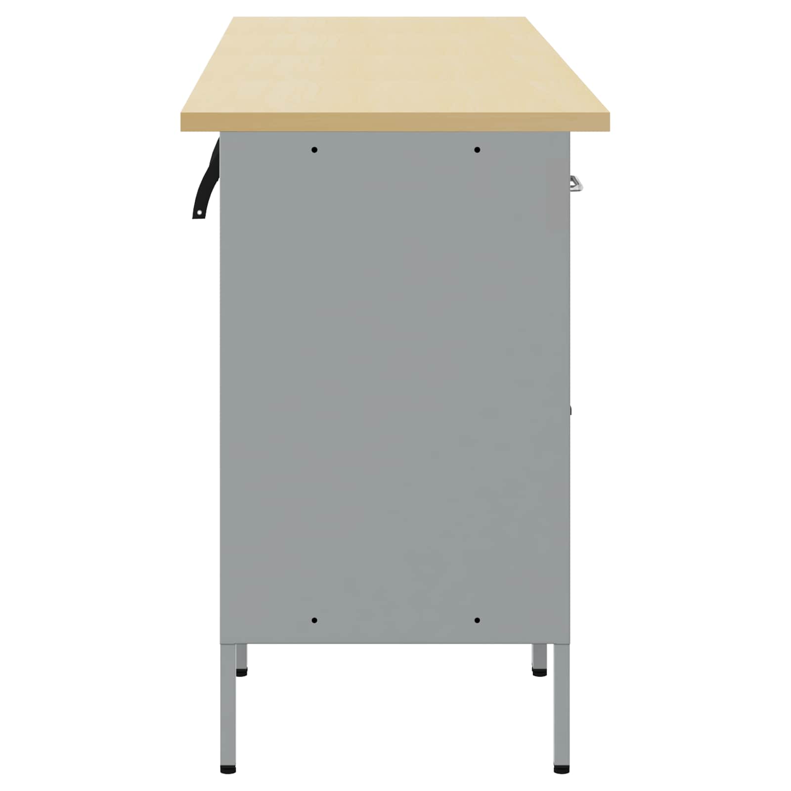 Mobile da lavoro 4 pcs Nero e Grigio 200 x 55 x 85 cm | homemem39
