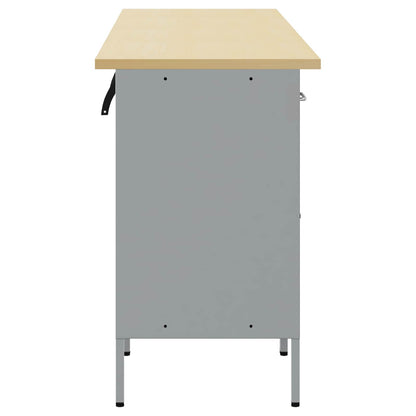 Mobile da lavoro 4 pcs Nero e Grigio 200 x 55 x 85 cm | homemem39