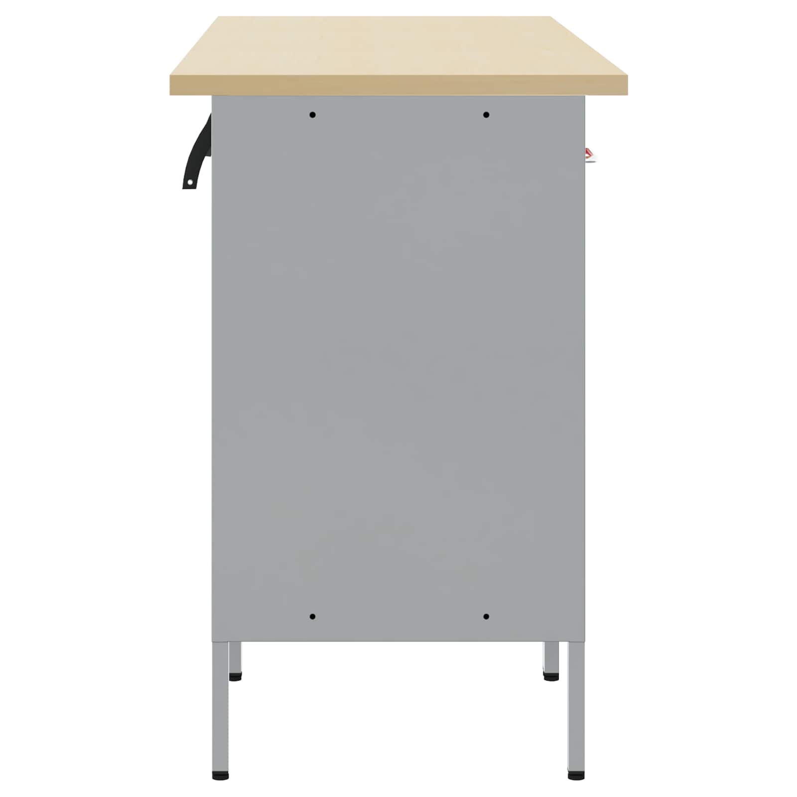 Mobile da lavoro 4 pcs Nero e Grigio 200 x 55 x 85 cm | homemem39
