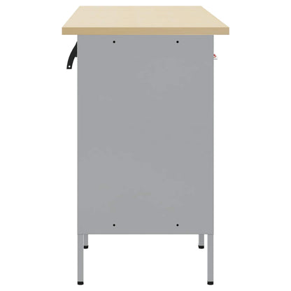 Mobile da lavoro 4 pcs Nero e Grigio 200 x 55 x 85 cm | homemem39