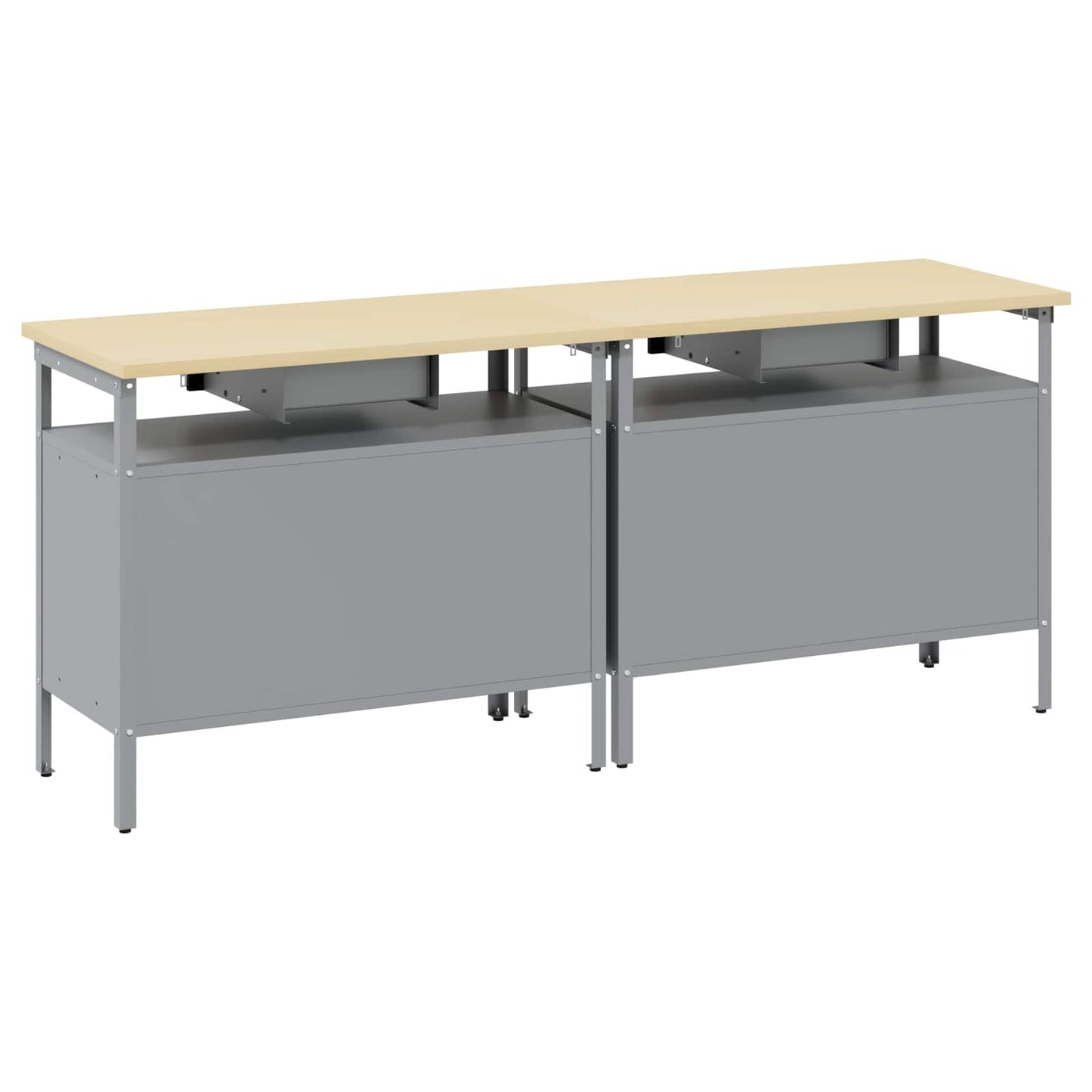 Set banco da lavoro 2 pcs Nero e Grigio 200 x 55 x 85 cm - homemem39