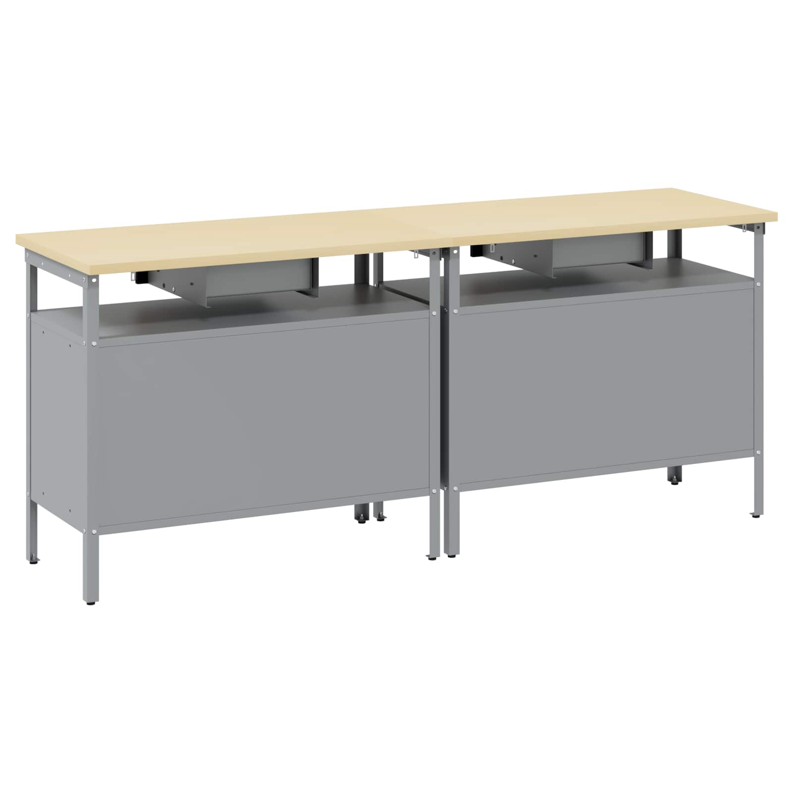 Set banco da lavoro 2 pcs Nero e Grigio 200 x 55 x 85 cm - homemem39