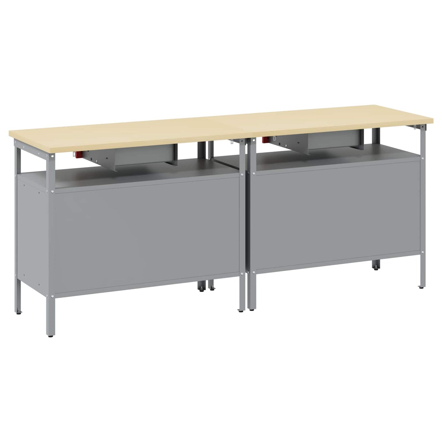 Set banco da lavoro 2 pcs Rosso e Grigio 200 x 55 x 85 cm