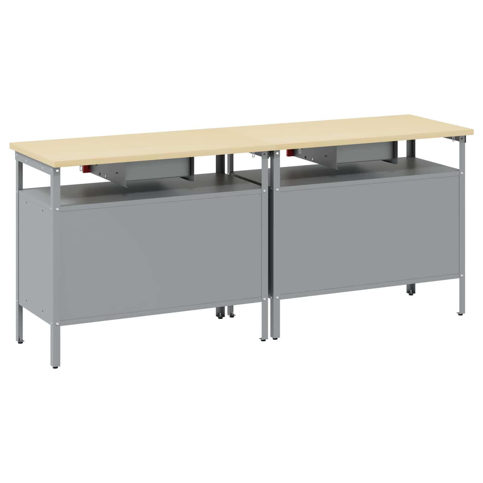 Set banco da lavoro 2 pcs Rosso e Grigio 200 x 55 x 85 cm - homemem39