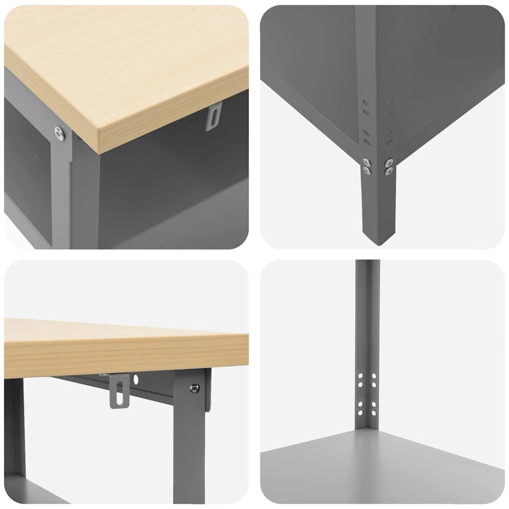 Set banco da lavoro con lo scaffale 3 pcs Beige e grigio