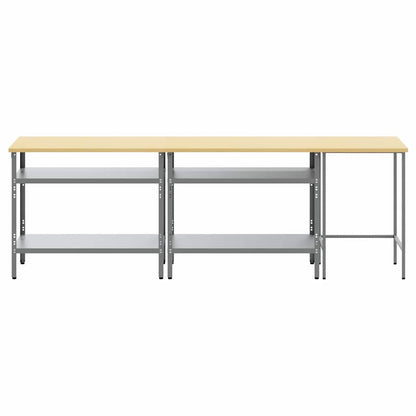 Set banco da lavoro con lo scaffale 3 pcs Beige e grigio