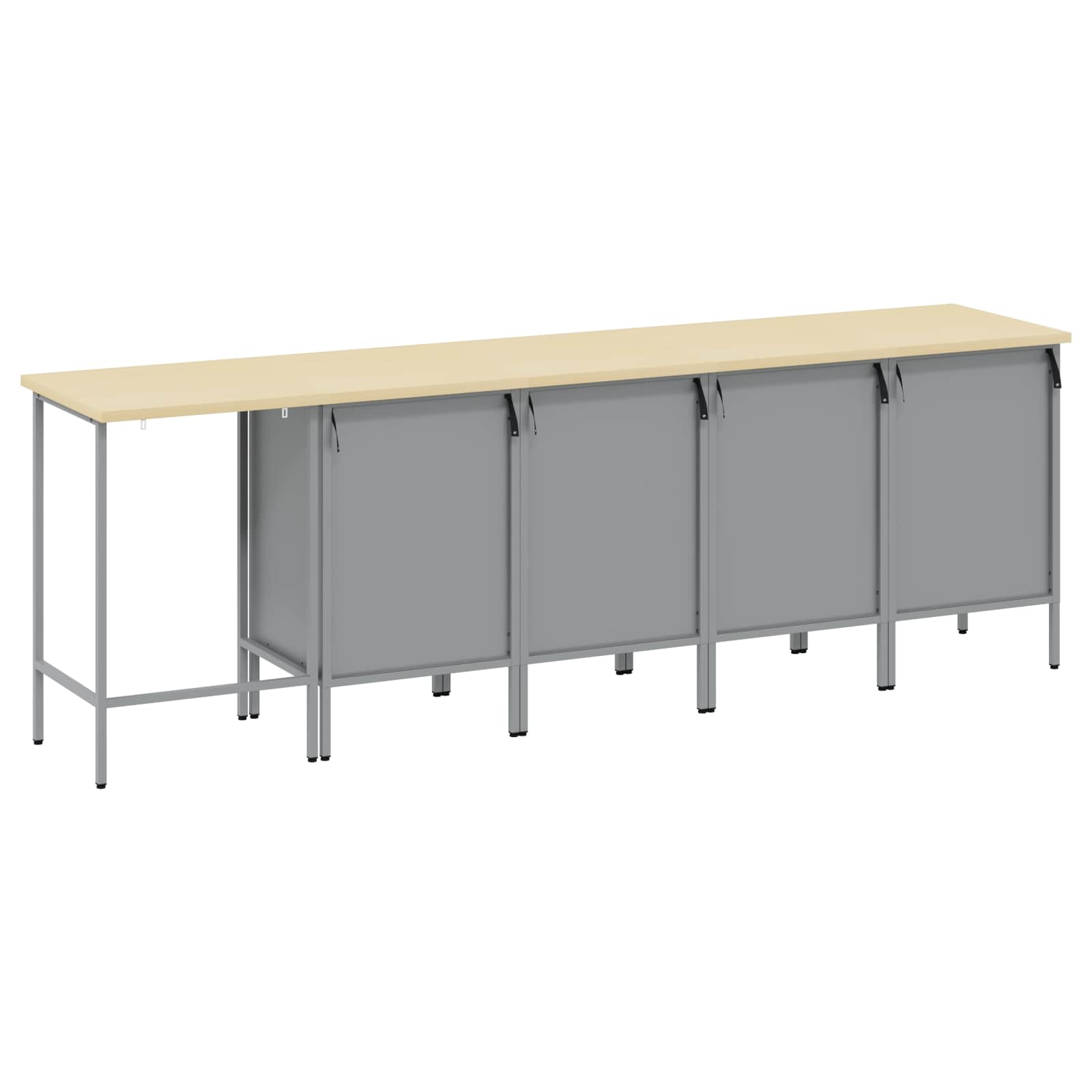 Set di mobili da lavoro con cassetto 5 pcs Nero e Grigio | homemem39