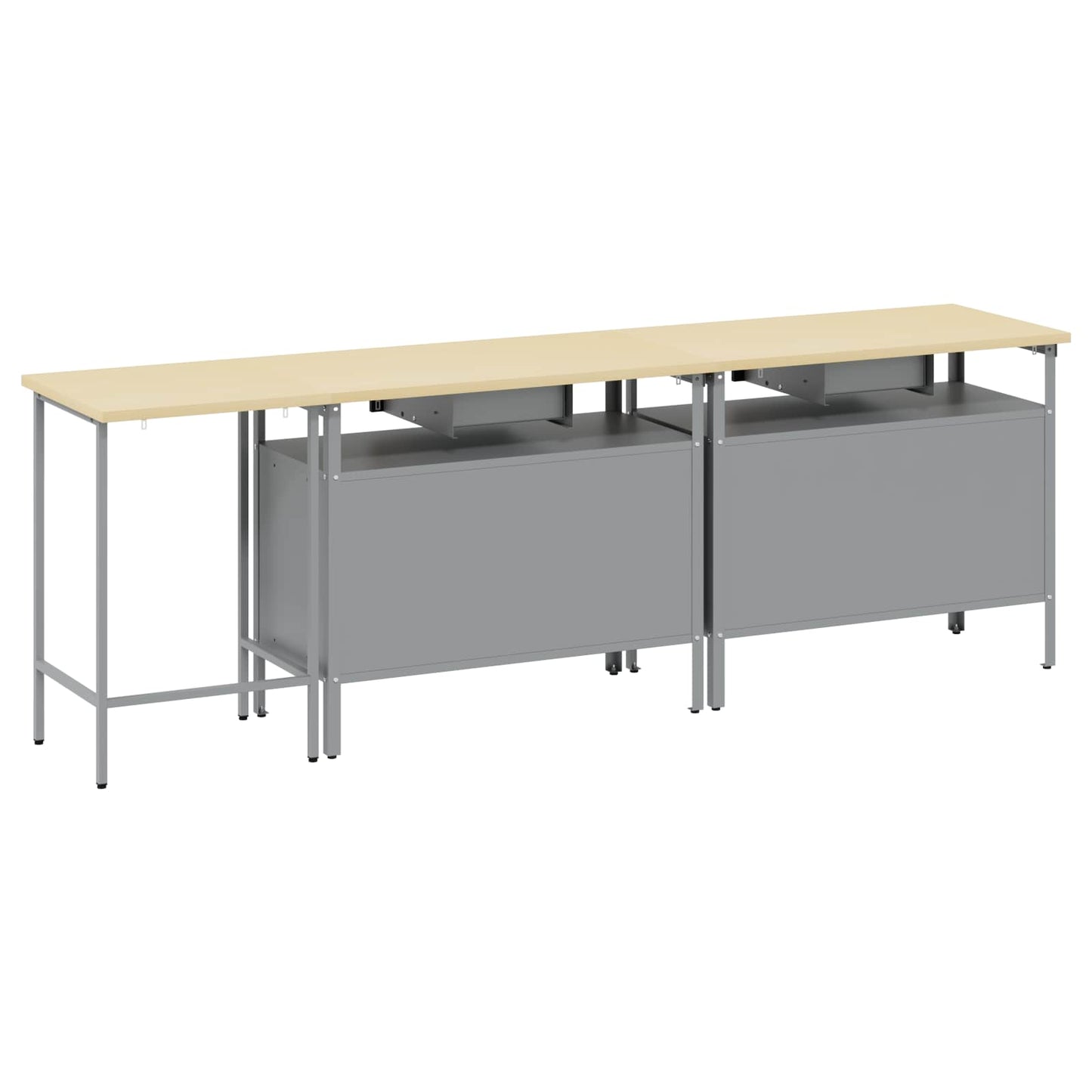 Set banco da lavoro con cassetto con blocco 3 pcs Nero e Grigio - homemem39