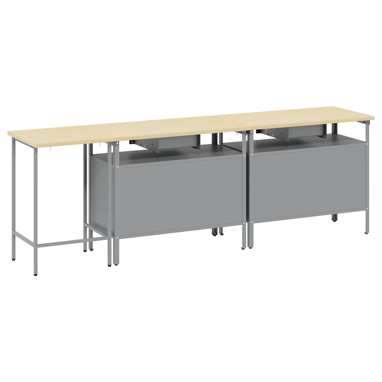 Set banco da lavoro con cassetto con blocco 3 pcs Nero e Grigio - homemem39