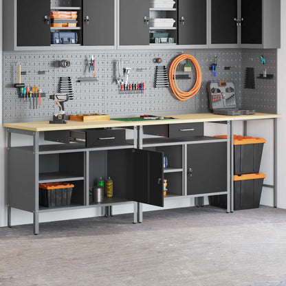 Set banco da lavoro con cassetto 3 pcs Rosso e Grigio