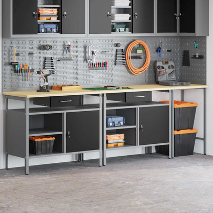 Set banco da lavoro con cassetto 3 pcs Rosso e Grigio