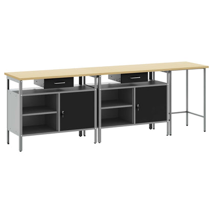 Set banco da lavoro con cassetto 3 pcs Rosso e Grigio