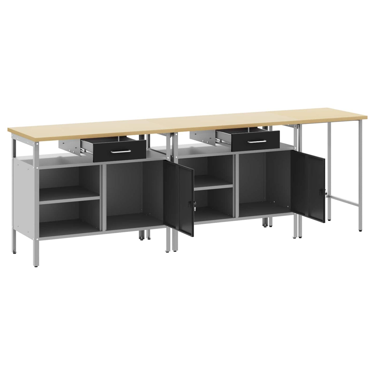 Set banco da lavoro con cassetto 3 pcs Rosso e Grigio