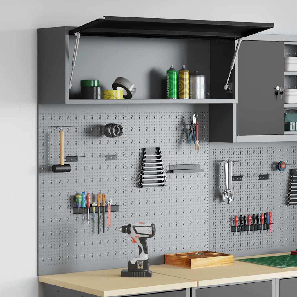 Set di armadi per attrezzi con lo scaffale 3 pcs Nero | homemem39
