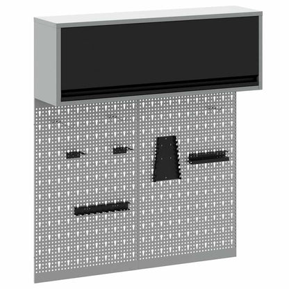 Set di armadi per attrezzi con lo scaffale 3 pcs Nero | homemem39