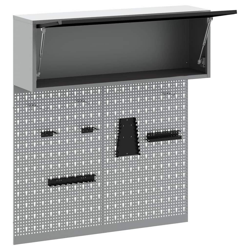 Set di armadi per attrezzi con lo scaffale 3 pcs Nero | homemem39