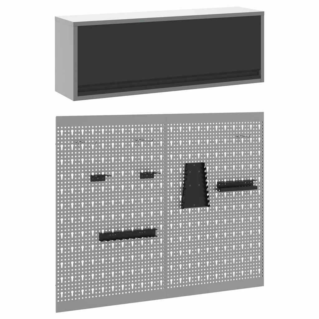 Set di armadi per attrezzi con lo scaffale 3 pcs Nero | homemem39