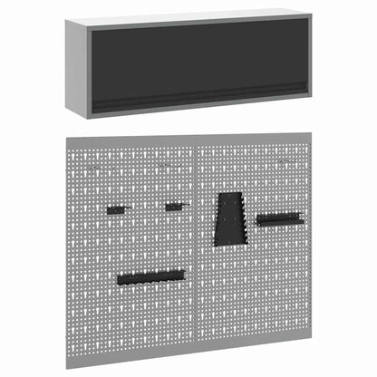 Set di armadi per attrezzi con lo scaffale 3 pcs Nero | homemem39