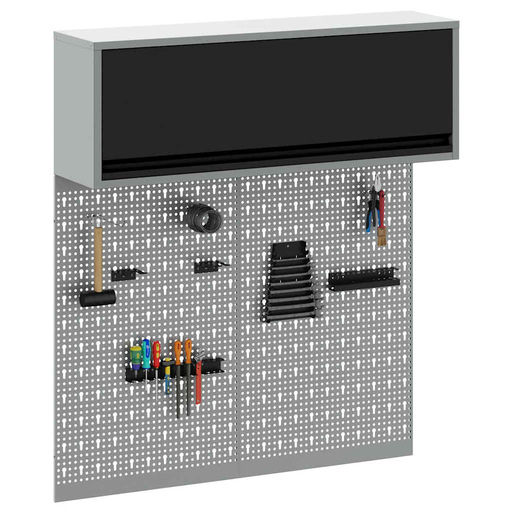 Set di armadi per attrezzi con lo scaffale 3 pcs Nero | homemem39