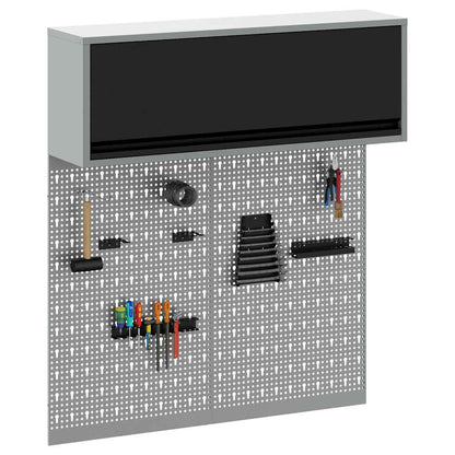 Set di armadi per attrezzi con lo scaffale 3 pcs Nero | homemem39