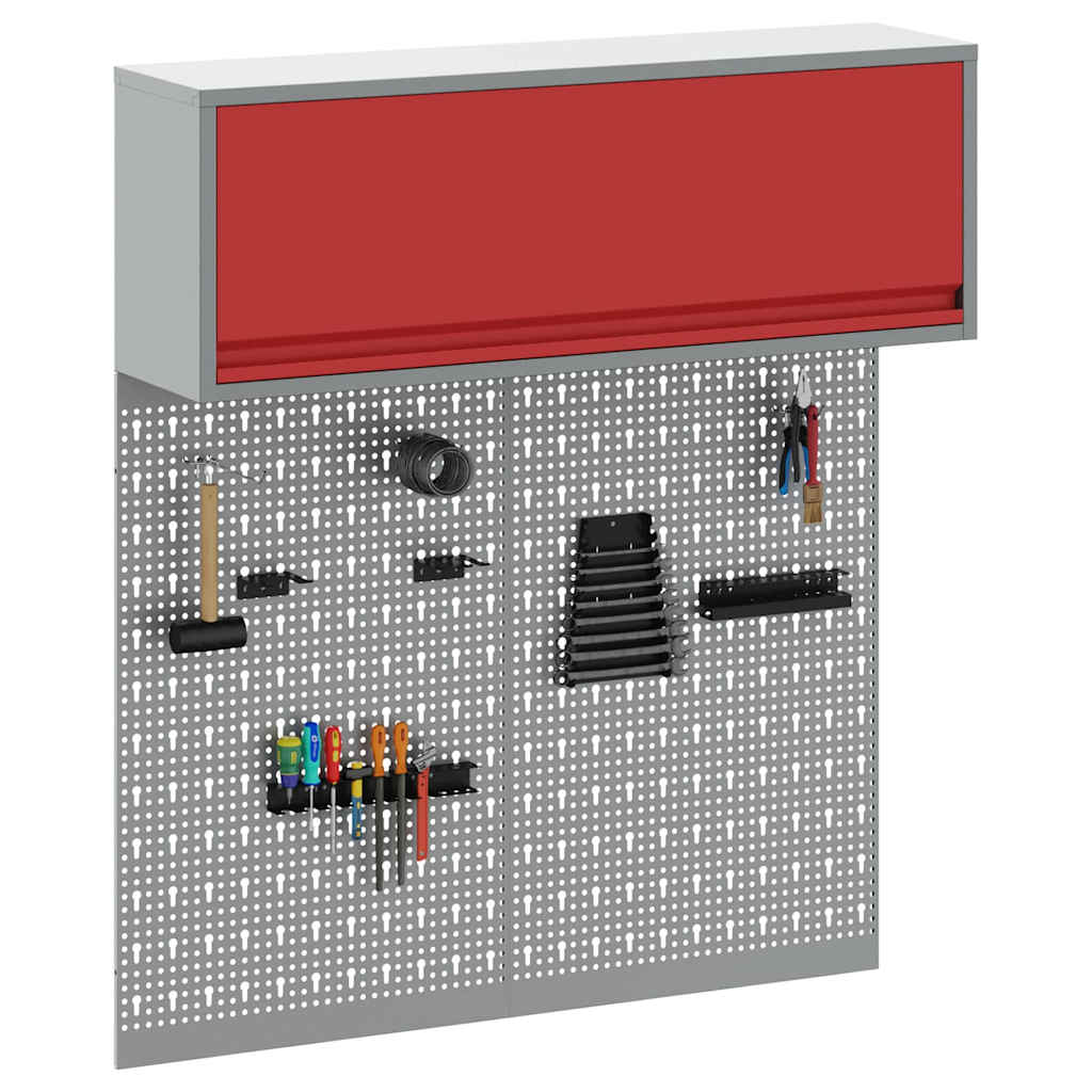 Set di armadi per attrezzi con lo scaffale 3 pcs Rosso | homemem39