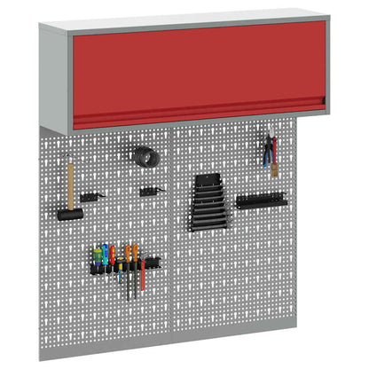 Set di armadi per attrezzi con lo scaffale 3 pcs Rosso | homemem39