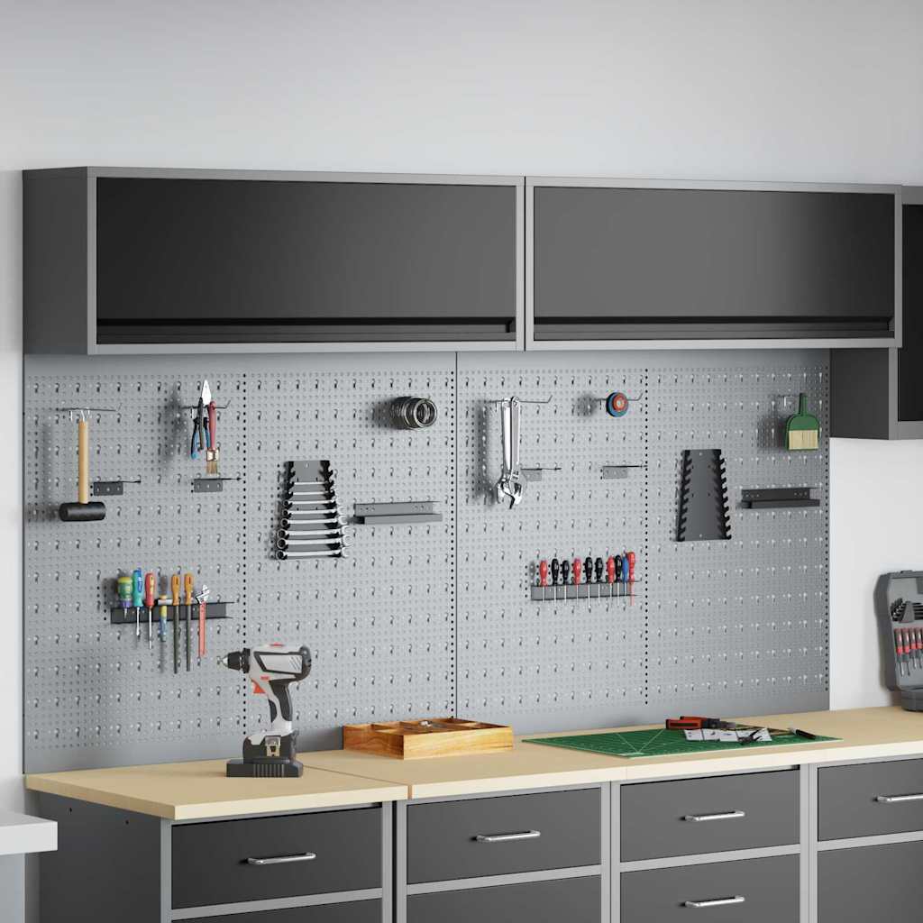 Set di armadi per attrezzi con lo scaffale 6 pcs Nero | homemem39