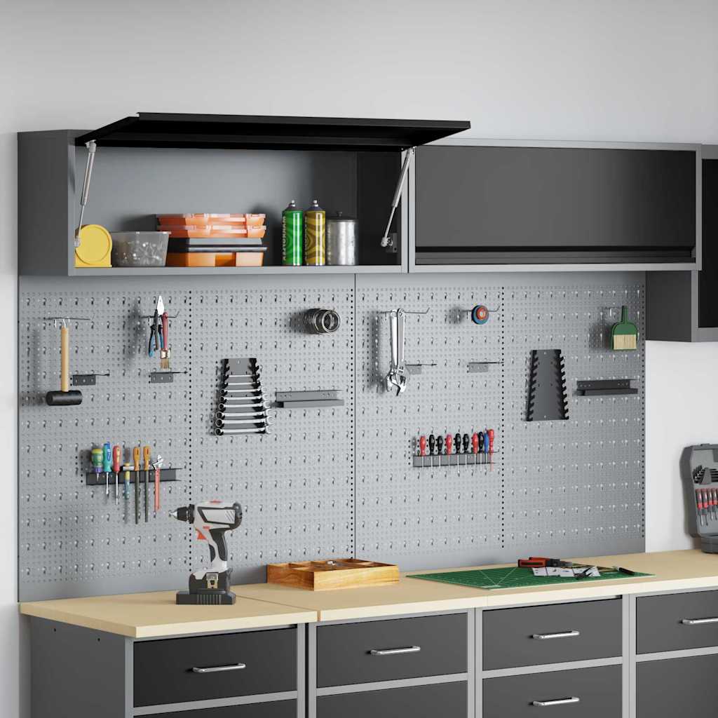Set di armadi per attrezzi con lo scaffale 6 pcs Nero | homemem39