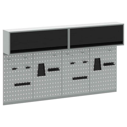 Set di armadi per attrezzi con lo scaffale 6 pcs Nero | homemem39
