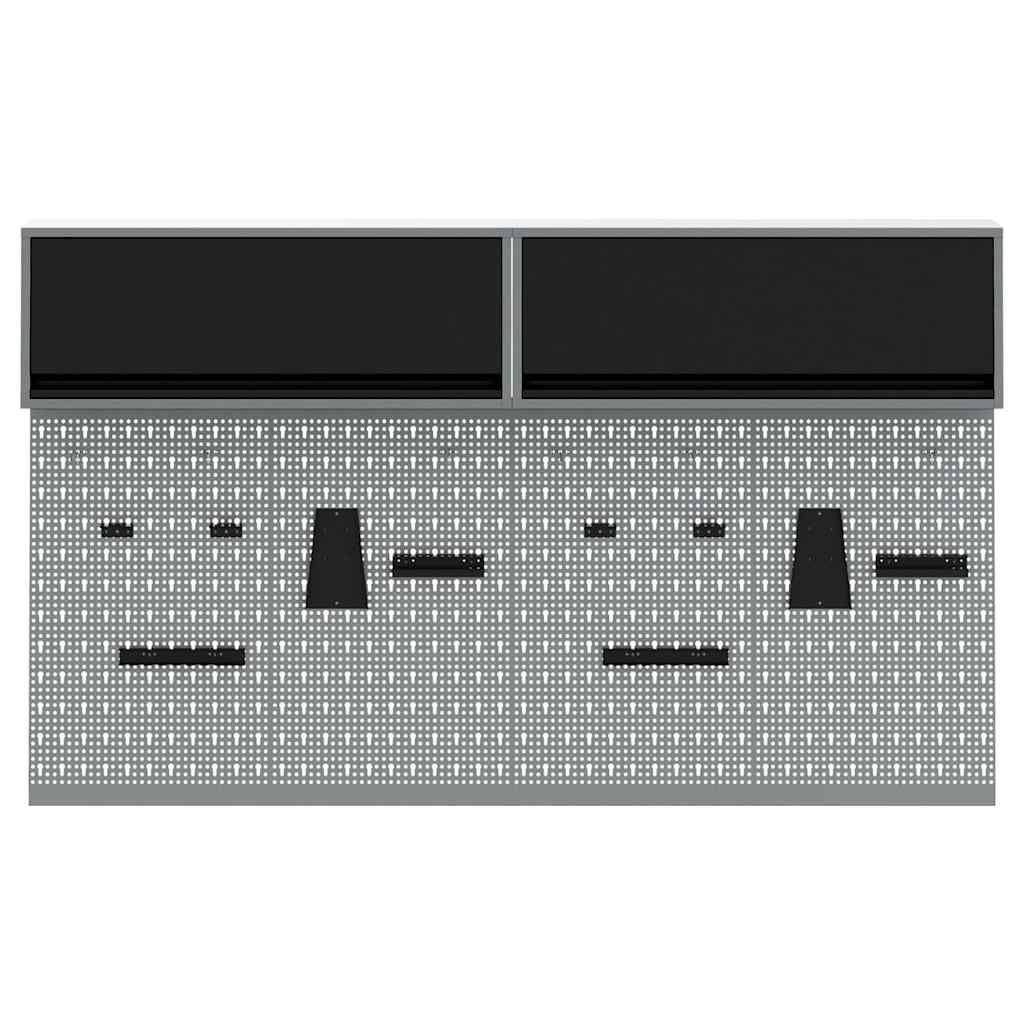 Set di armadi per attrezzi con lo scaffale 6 pcs Nero | homemem39