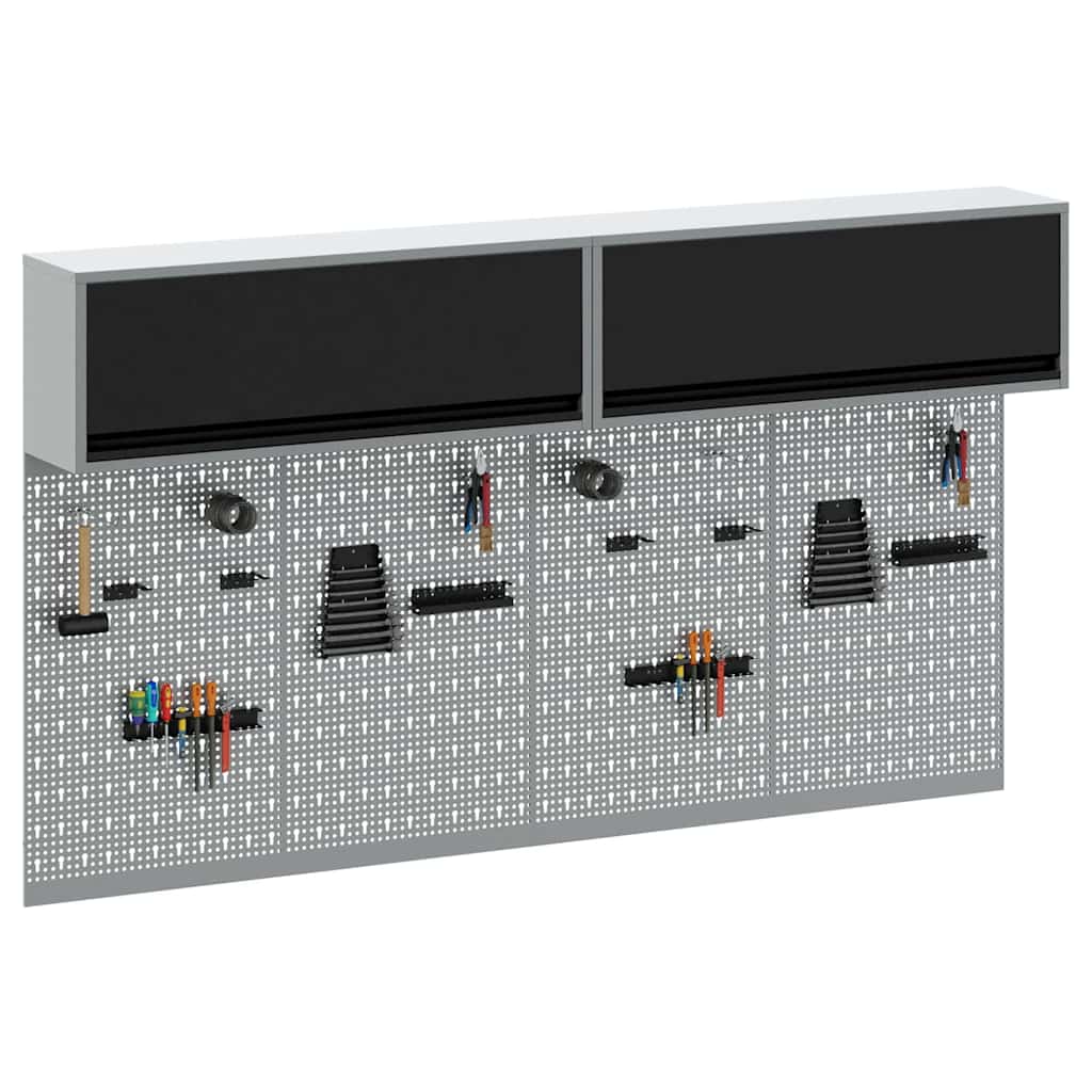 Set di armadi per attrezzi con lo scaffale 6 pcs Nero | homemem39