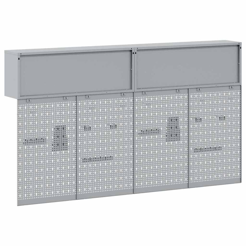Set di armadi per attrezzi con lo scaffale 6 pcs Rosso | homemem39