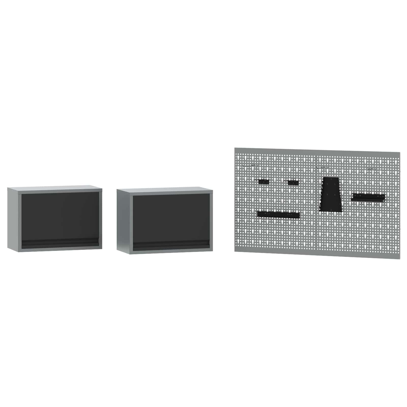Set di mobili da lavoro con cassetto con blocco 8 pcs Grigio | homemem39
