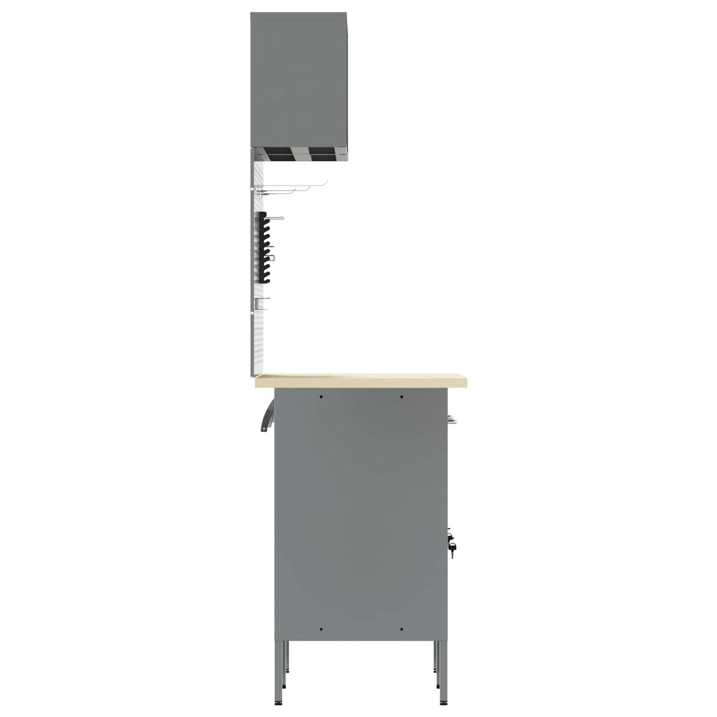 Set di mobili da lavoro con cassetto con blocco 8 pcs Grigio | homemem39