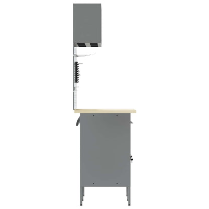 Set di mobili da lavoro con cassetto con blocco 8 pcs Grigio | homemem39