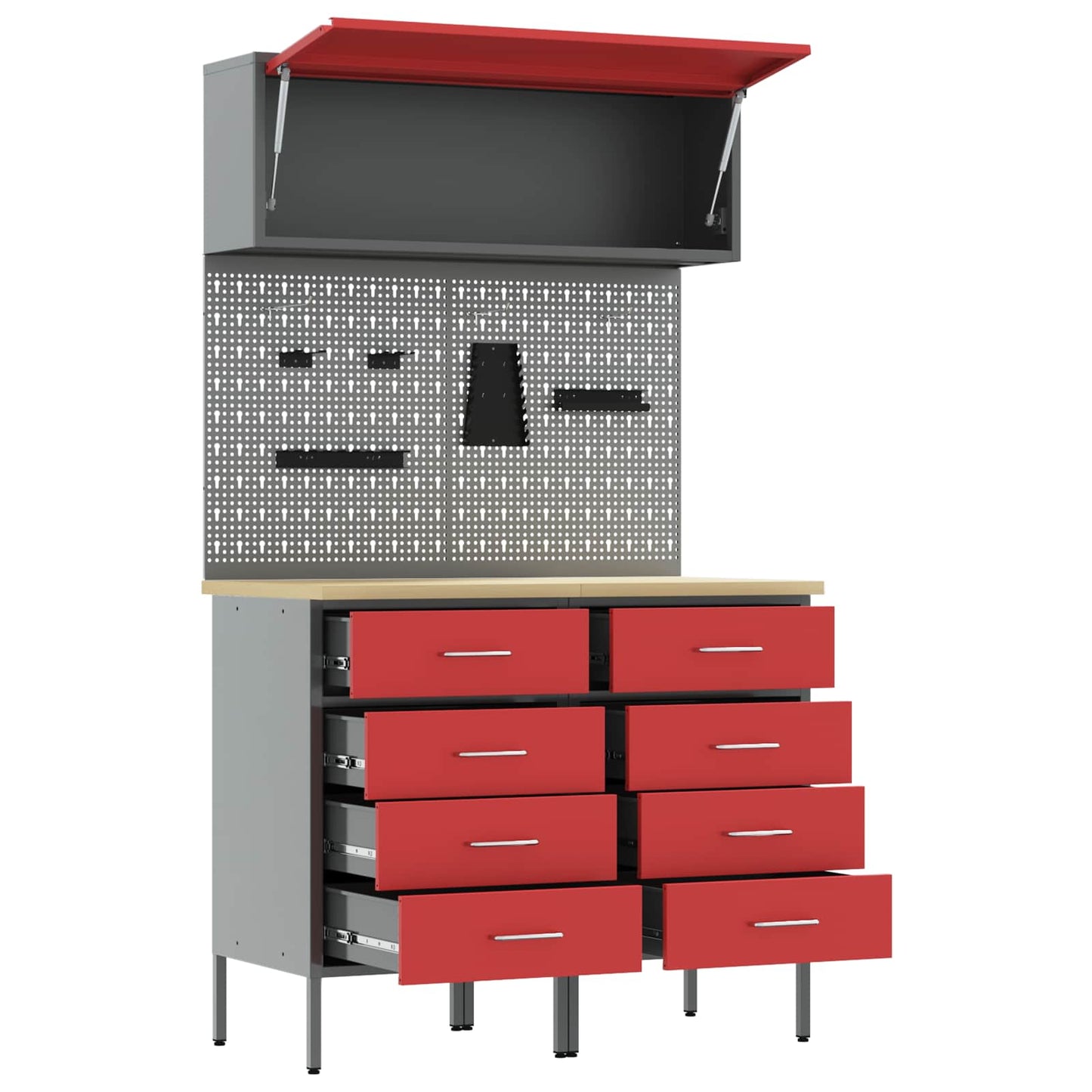 Set di mobili da lavoro con cassetto 5 pcs Rosso | homemem39