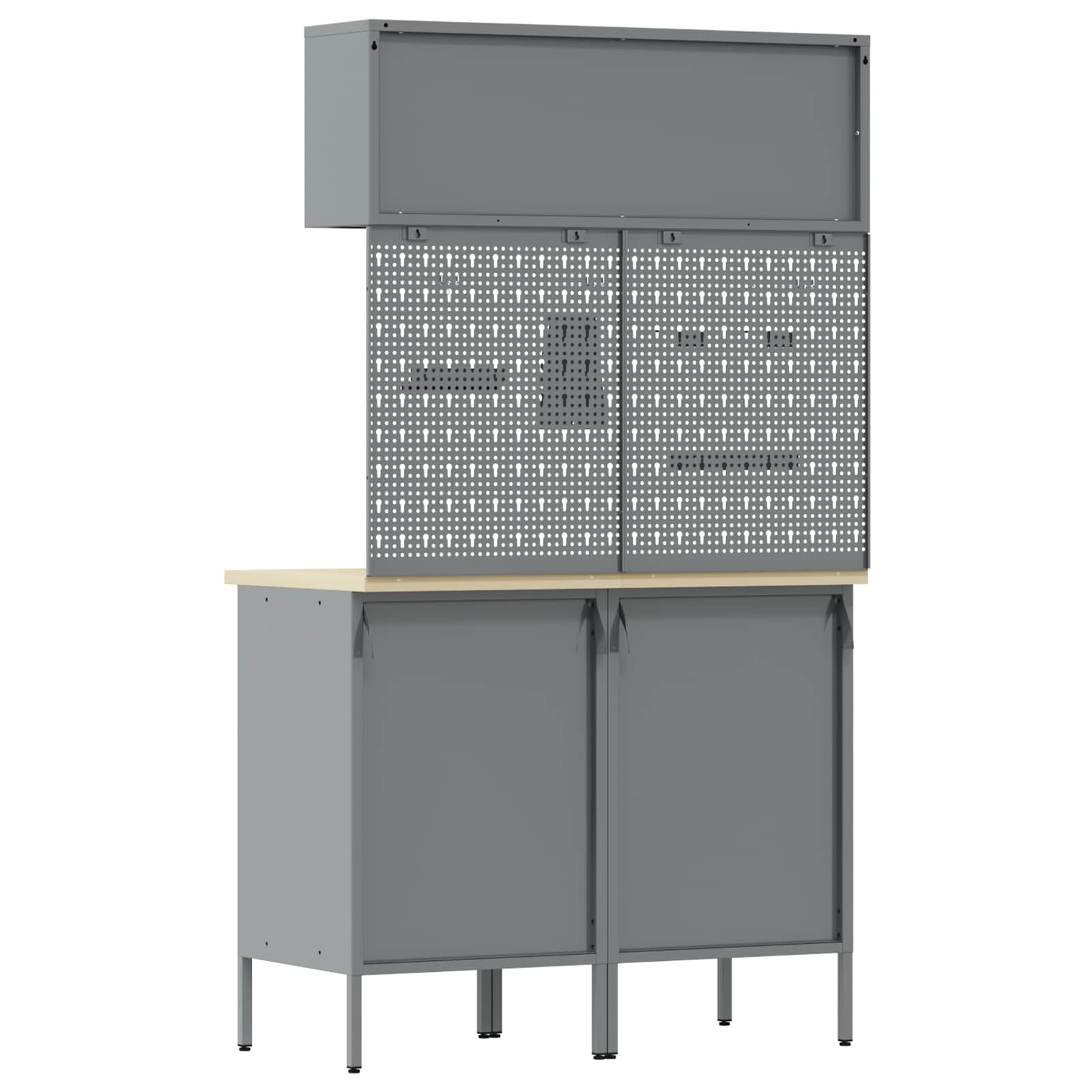 Set di mobili da lavoro con cassetto con lo scaffale 5 pcs Nero | homemem39