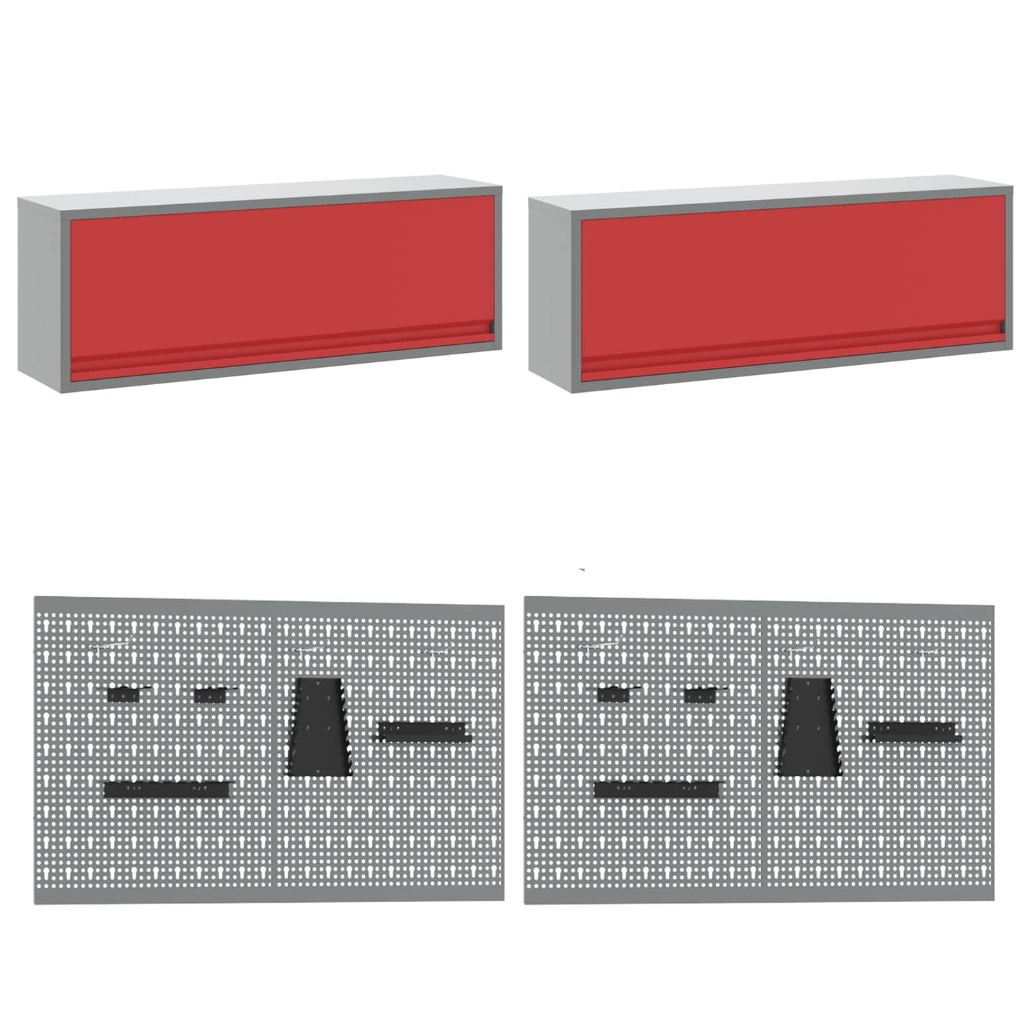 Banco da lavoro con blocco 8 pcs Nero 150 x 55 x 200 cm Acciaio