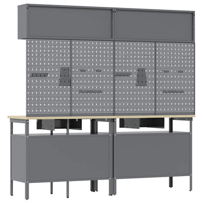 Set banco da lavoro con cassetto con blocco 8 pcs Nero e Grigio - homemem39