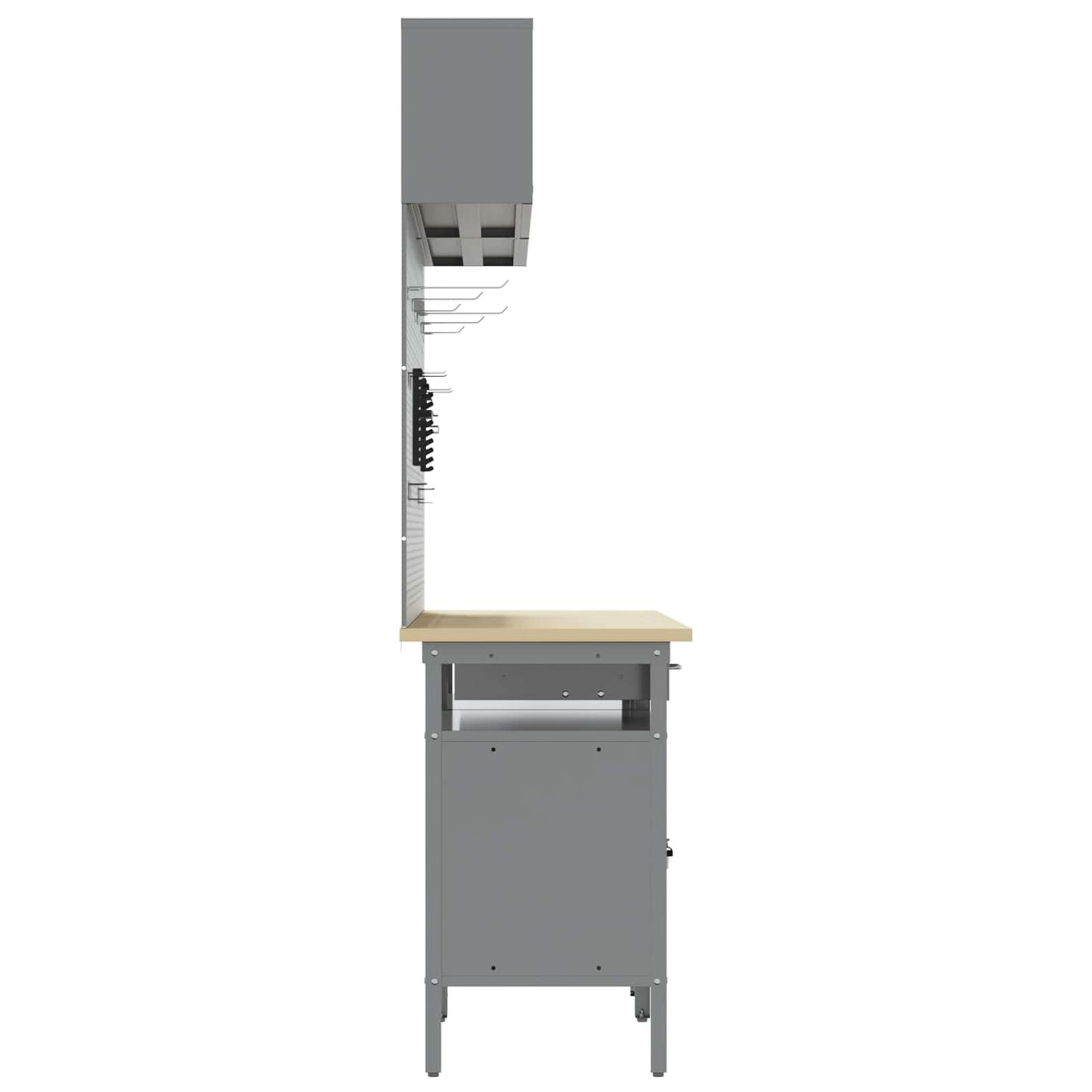 Set banco da lavoro con cassetto con blocco 8 pcs Nero e Grigio